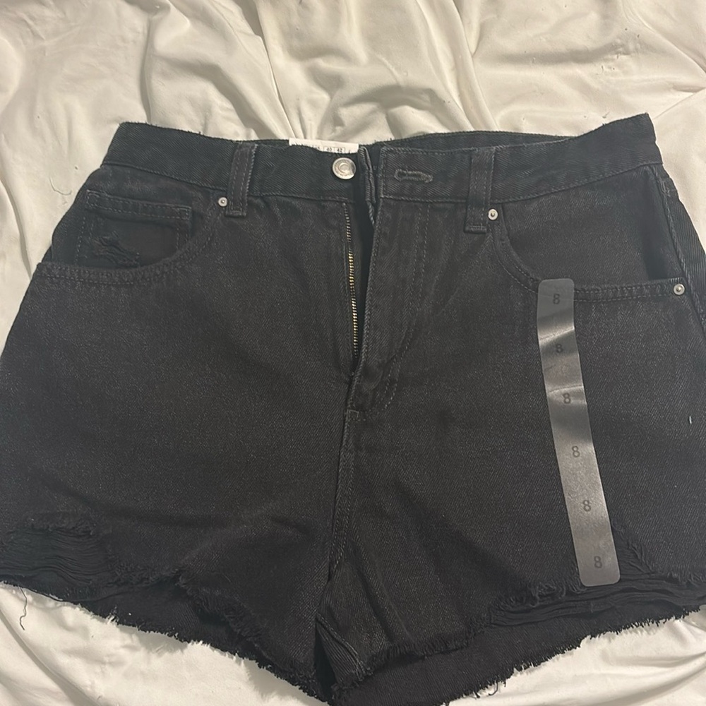 Black high rise shorts